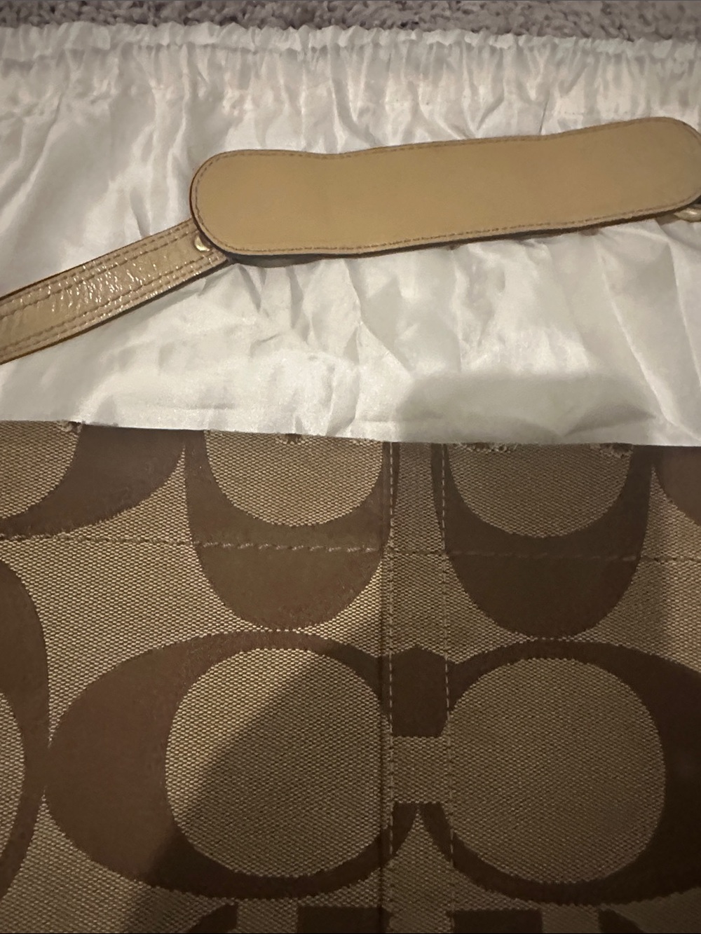 Coach Signature Canvas Shoulder Bag in Brown/Tan - Picture 7 of 9